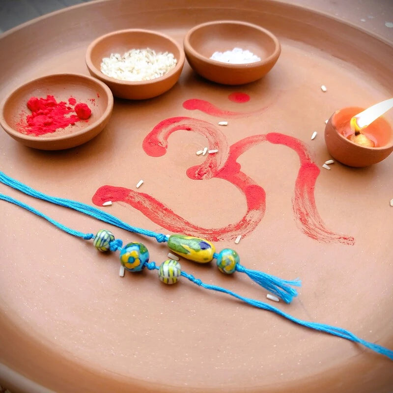 Jaipur Blue Pottery Rakhi & Lumba Festive Hamper