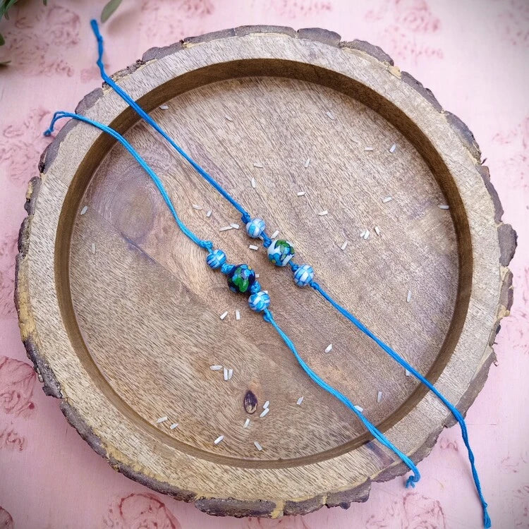Jaipur Blue Pottery Rakhi Set