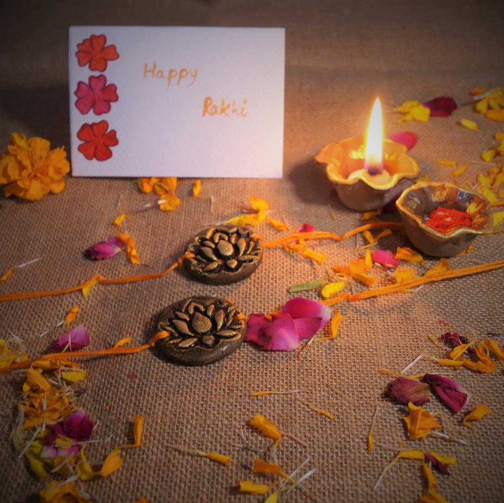 'Kamal' Bio-degradable Clay Rakhi Set