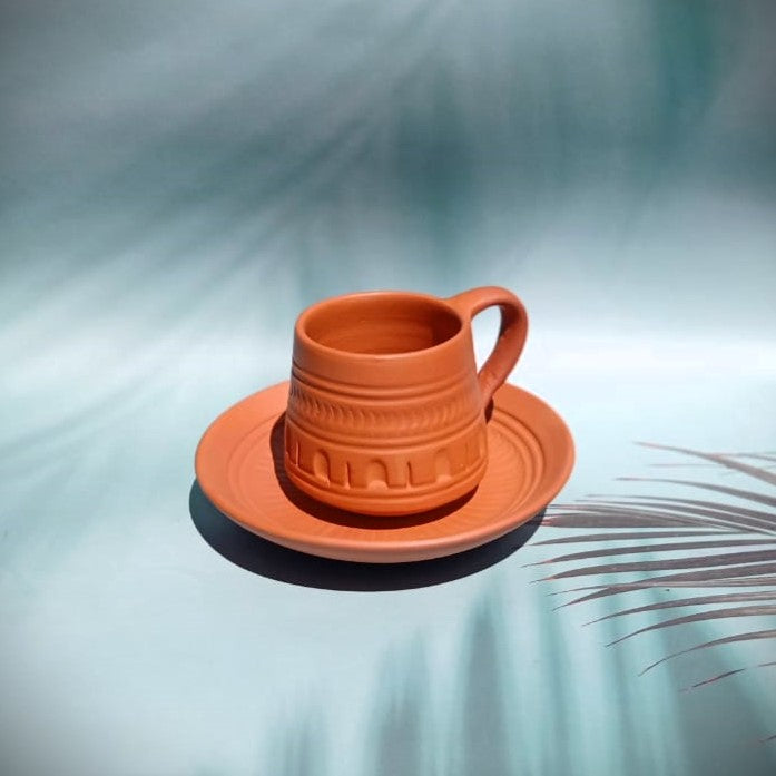 Kolkata Handcrafted Terracotta Cup-Saucer Set