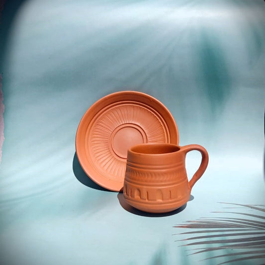 Kolkata Handcrafted Terracotta Cup-Saucer Set