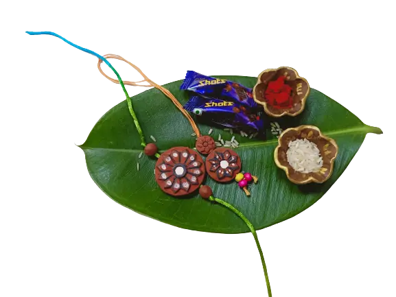 Kutch Painted Pottery Traditional Terracotta Clay Craft Rakhi & Lumba Festive Hamper