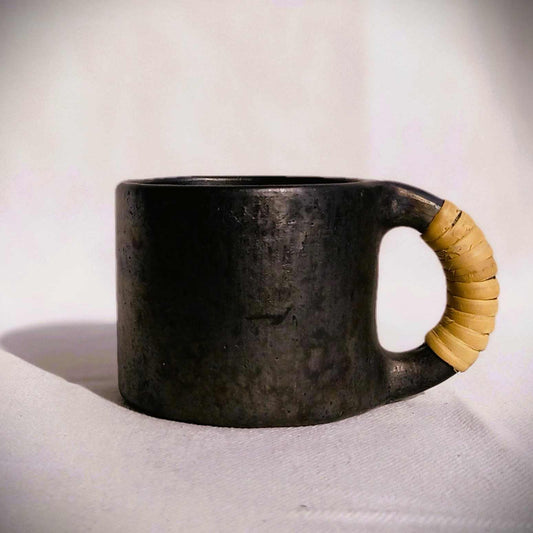 Longpi Black Pottery Coffee Mug Round