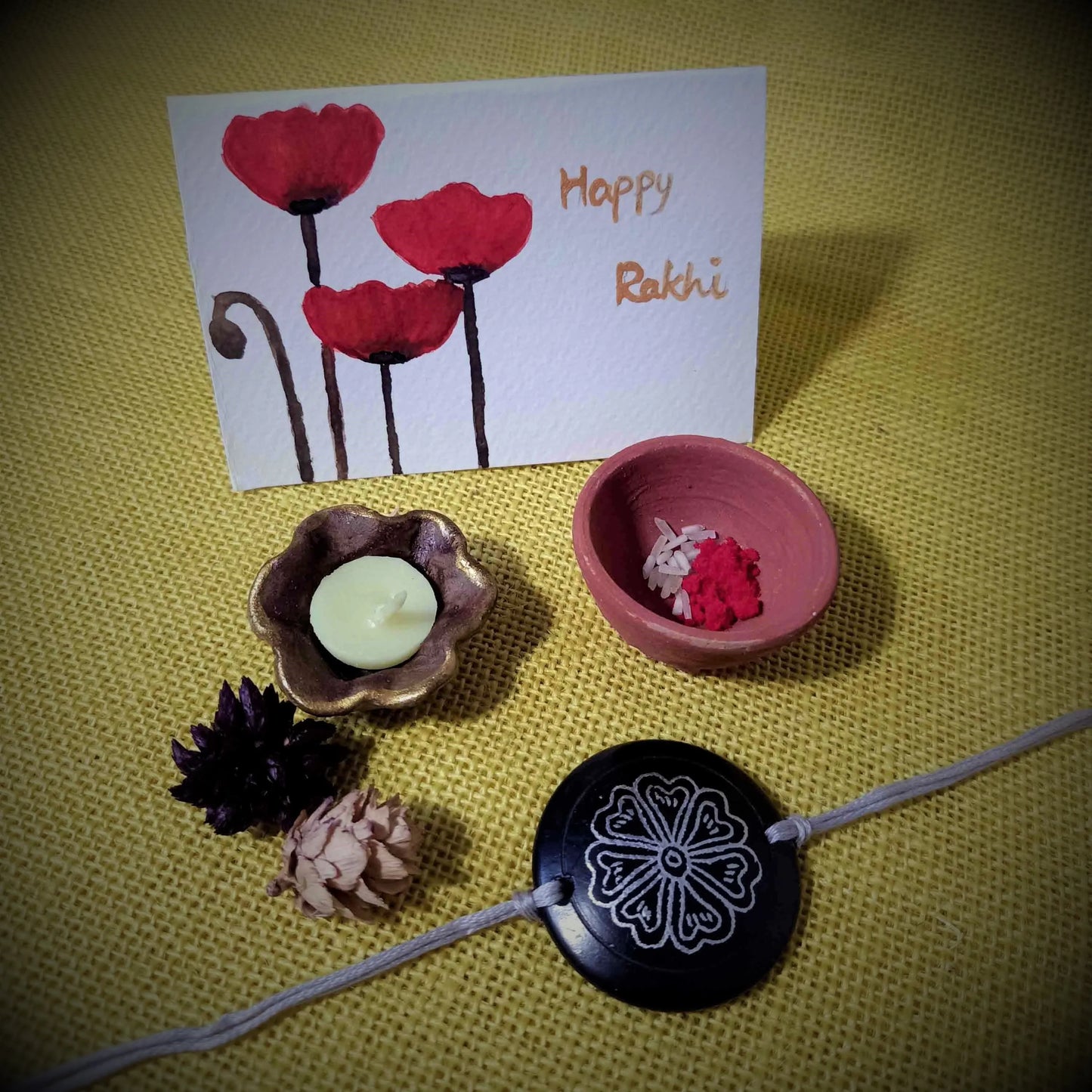 Nizamabad Black Pottery Rakhi Hamper 01