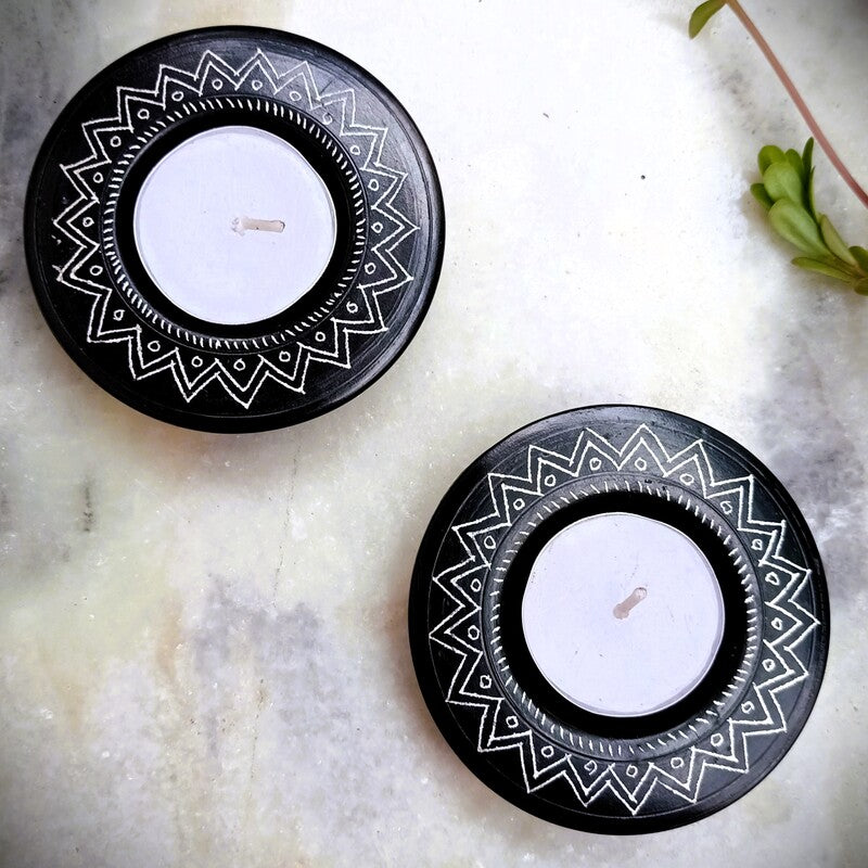 Nizamabad Black Pottery T-Light holder