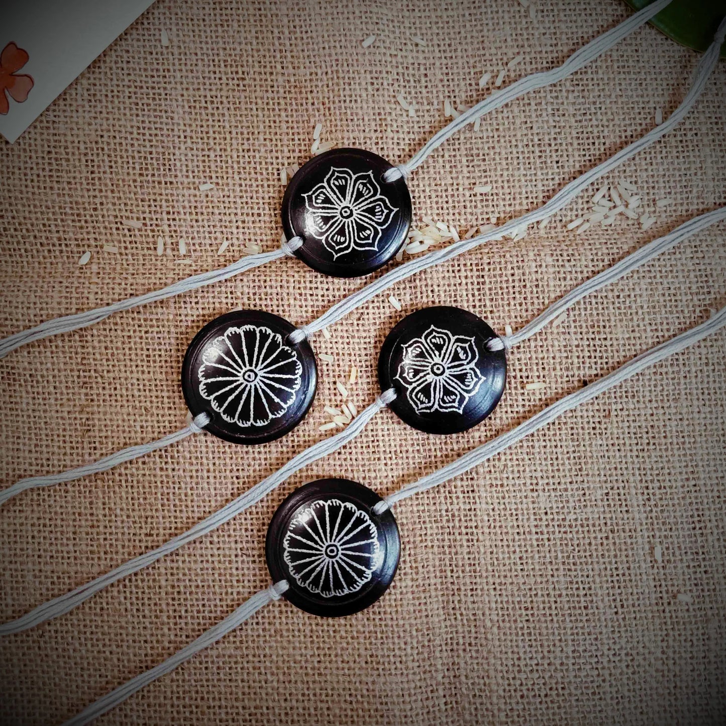 Nizamabad Black Pottery Traditional Clay Craft Rakhi Set