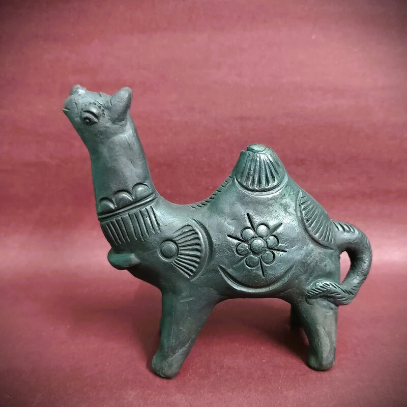 Sawai Madhopur Black Pottery Animal Figurine Camel Small