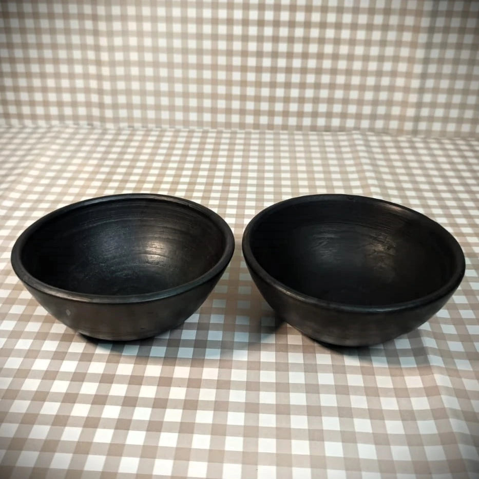 Sawai Madhopur Black Pottery Bowls Set of 2