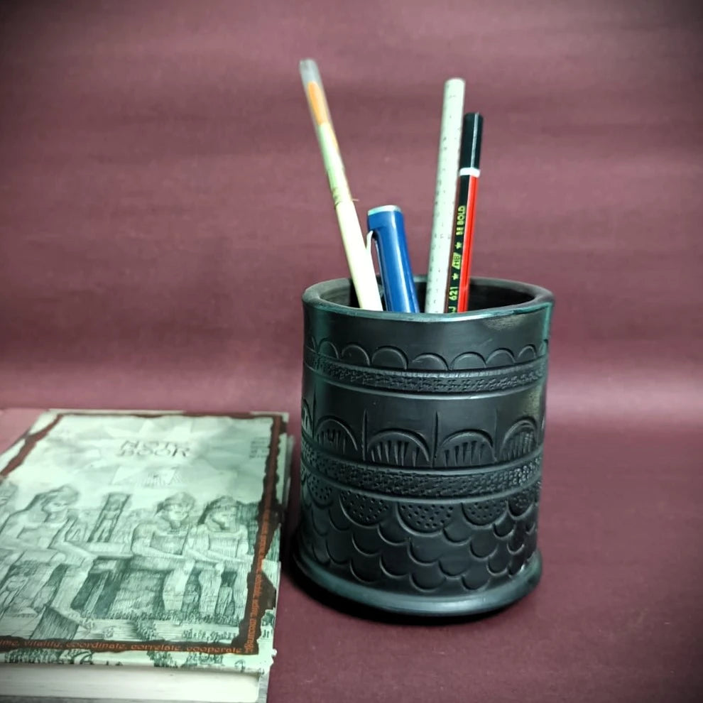 Sawai Madhopur Black Pottery Pen cum Cutlery Holder