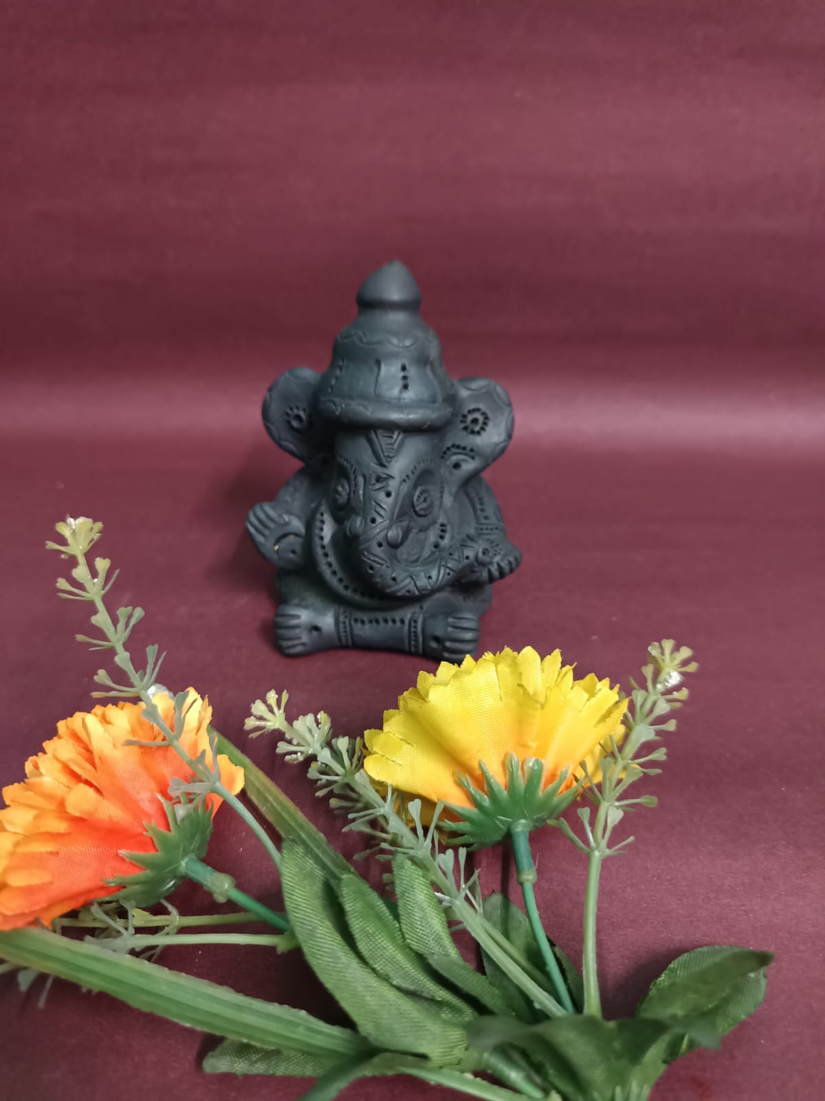 Sawai Madhopur Black Pottery Ganpati Idol