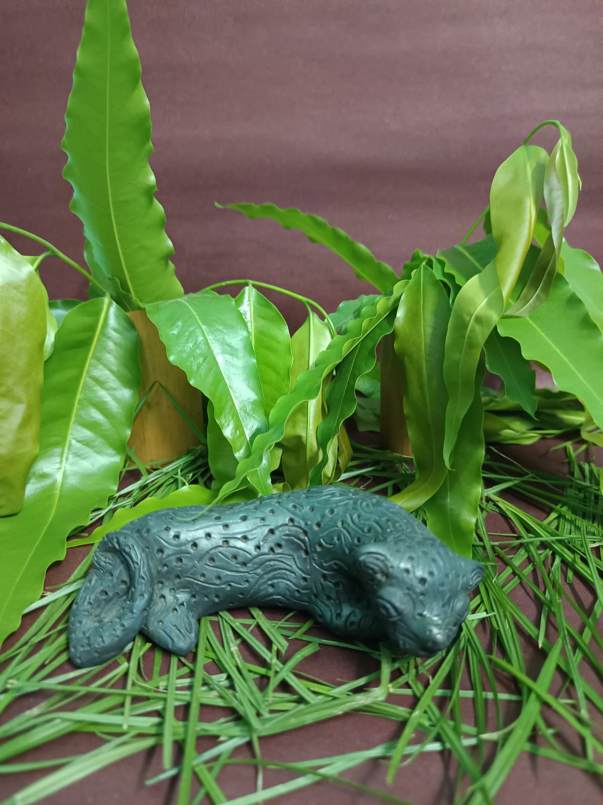 Sawai Madhopur Black Pottery Animal Figurine Tiger Medium