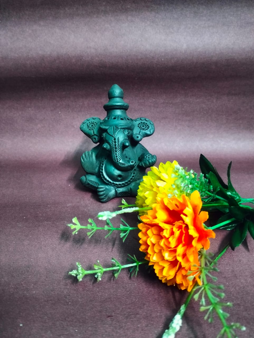 Sawai Madhopur Black Pottery Ganpati Idol