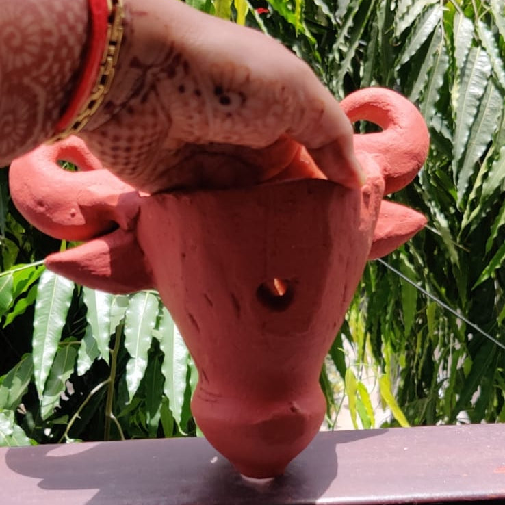 Rajesthan Terracotta Nandi Face Hanging Planter