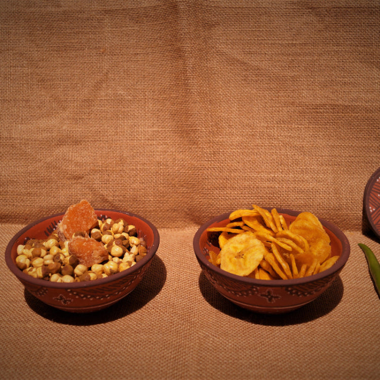 Kutch Painted Pottery Serving Bowls Set of 2