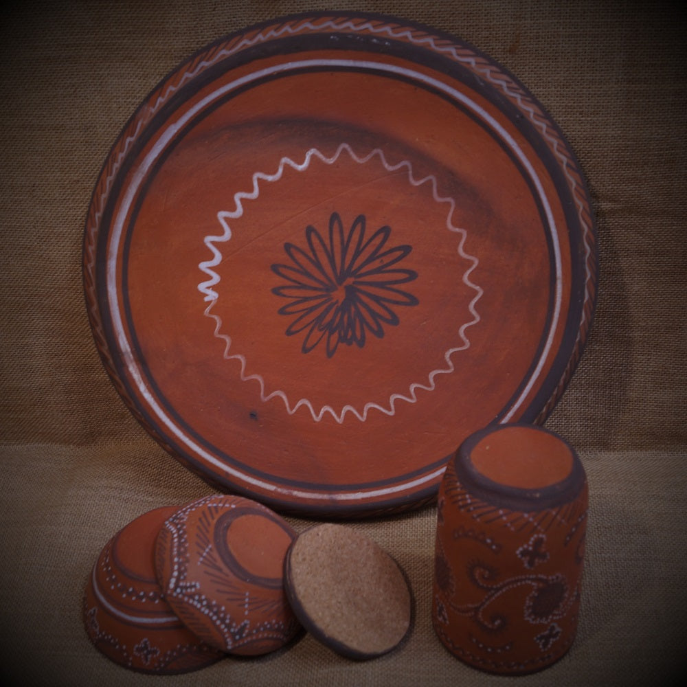 Kutch Painted Pottery Royal Dinner Set for 1