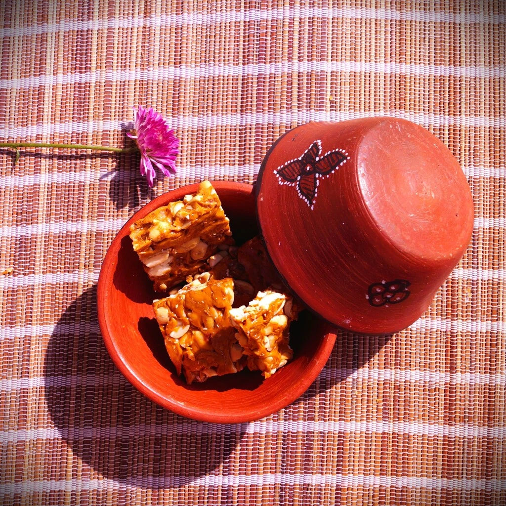 Hand-Painted Kutch Pottery Dry Snack Bowls Set of 2