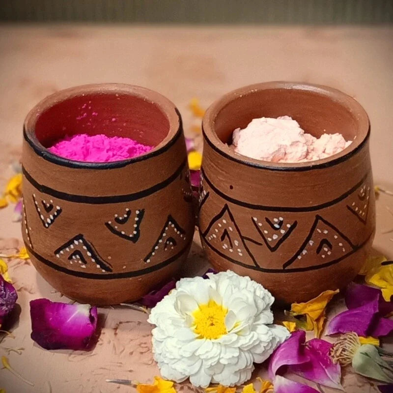 Hand-Painted Kutch Pottery Multi-Purpose Holder and Snack Bowls Hamper