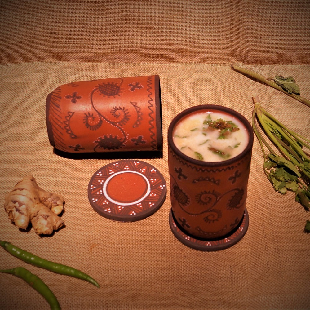 Kutch Painted Pottery Tumblers Set of 2