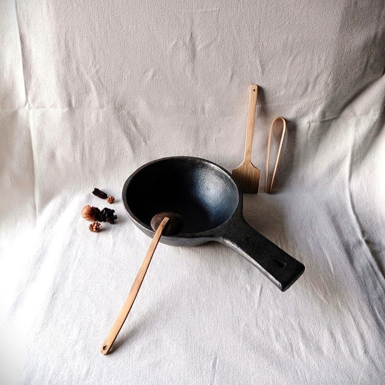 Longpi Black Pottery Deep Frying Pan