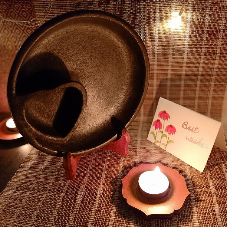 Longpi Black Pottery Chip-n-Dip or Momo Platter
