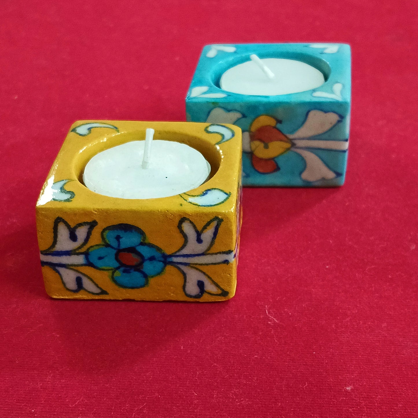 Jaipur blue pottery T-Light holder (set of 2)