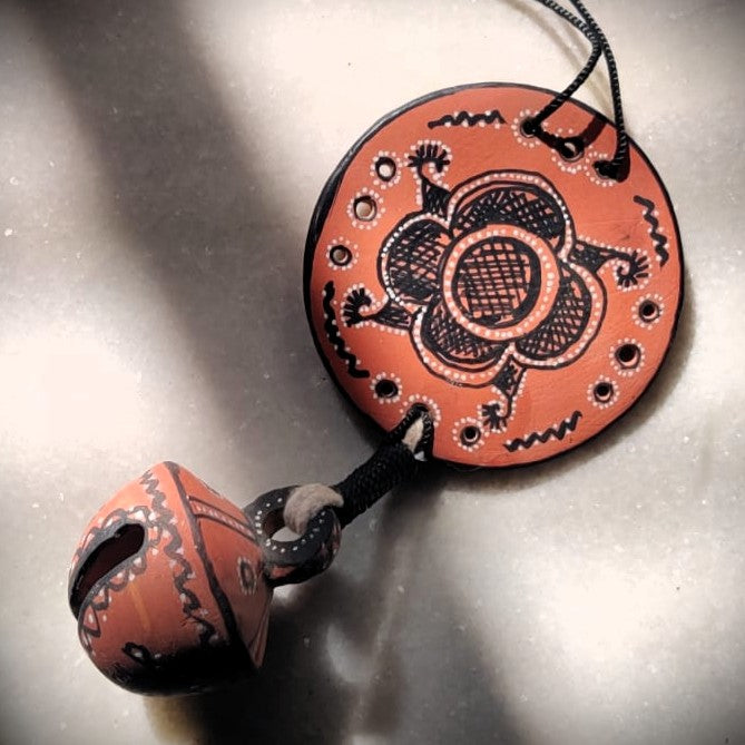 Hand-Painted Kutch Pottery Hanging Bell