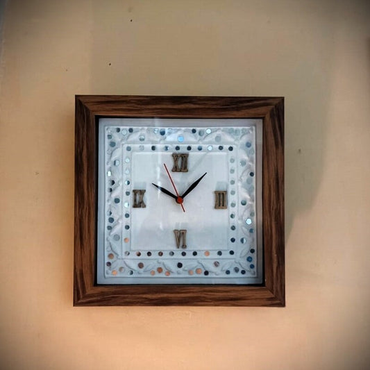 Lippan Kaam Wall Clock Square Framed
