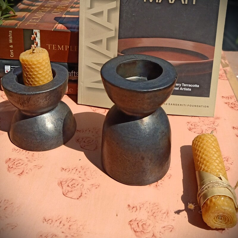 Longpi Black Pottery T-Light holder