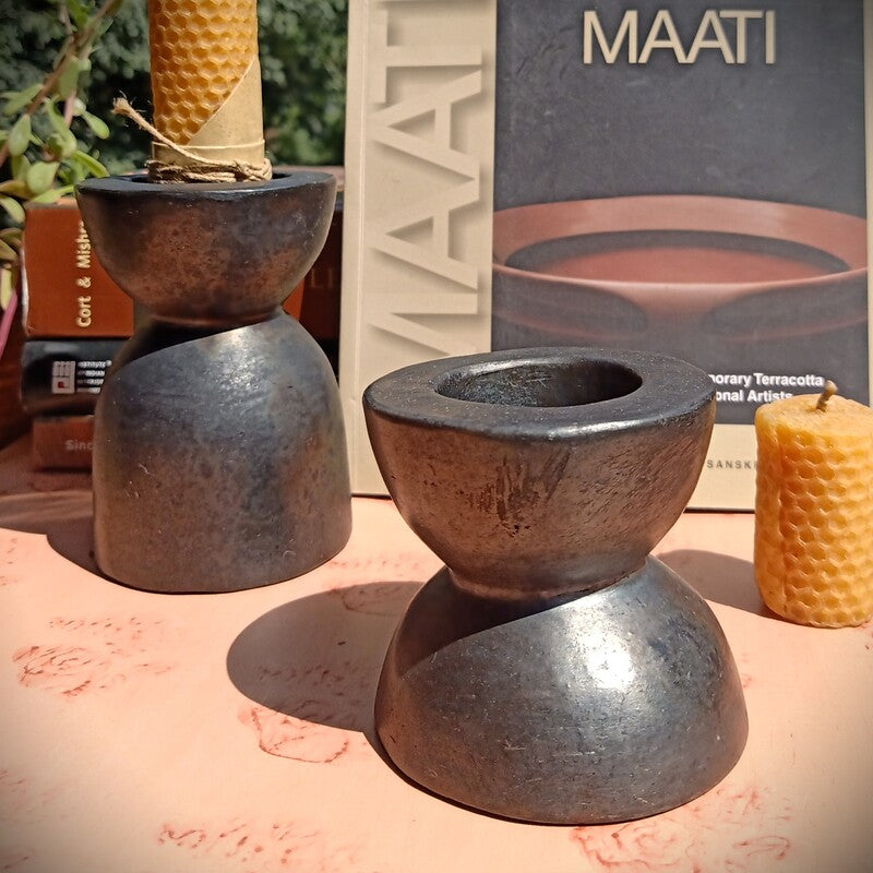 Longpi Black Pottery T-Light holder