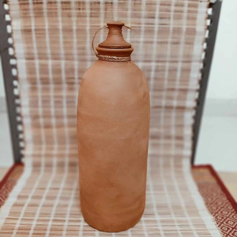 Terracotta "Matka" Water Bottle with Jute Jacket