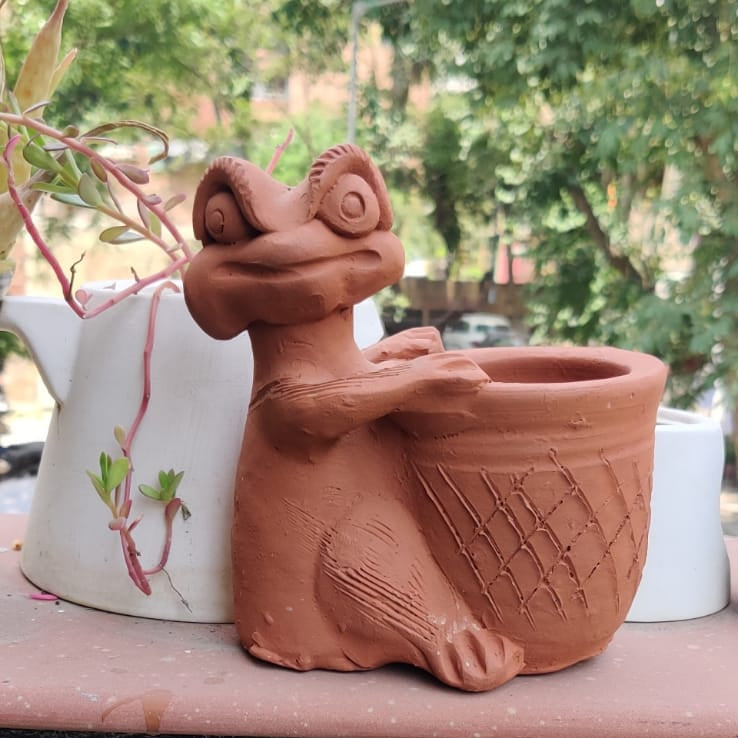 Rajasthan Terracotta Frog Planter 1