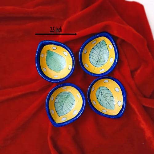 Jaipur Blue Pottery Re-usable Diyas Set of 4 Gift Pack