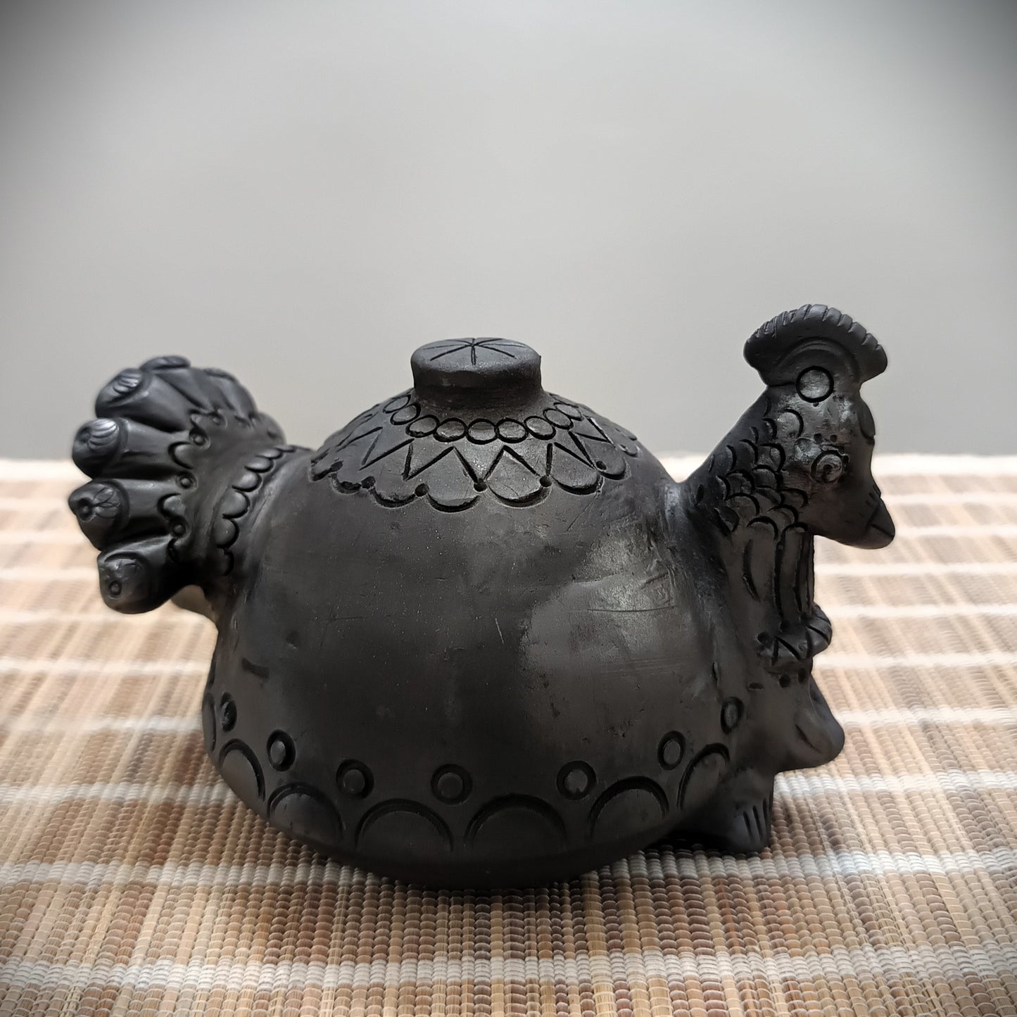 Sawai Madhopur Black Pottery Peacock Magic Diya Lamp 2