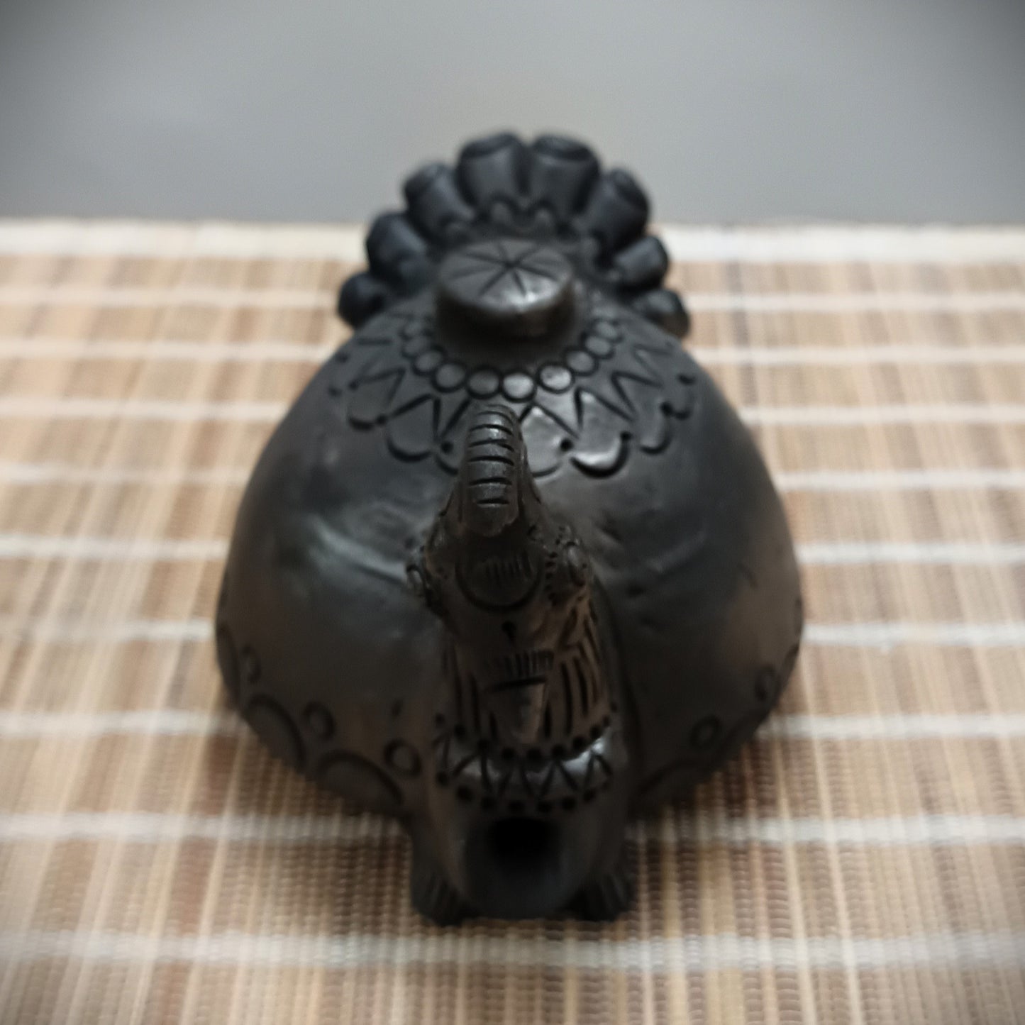 Sawai Madhopur Black Pottery Peacock Magic Diya Lamp 2