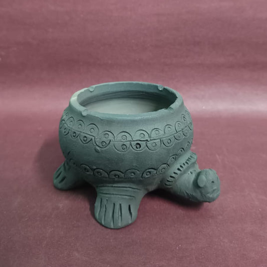 Sawai Madhopur Black Pottery Tortoise Ash Tray