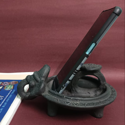 Sawai Madhopur Black Pottery Mobile Stand