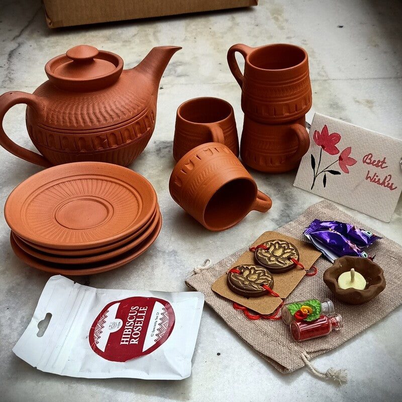 Sustainable Luxury Terracotta Pottery Rakhi Gift Hamper
