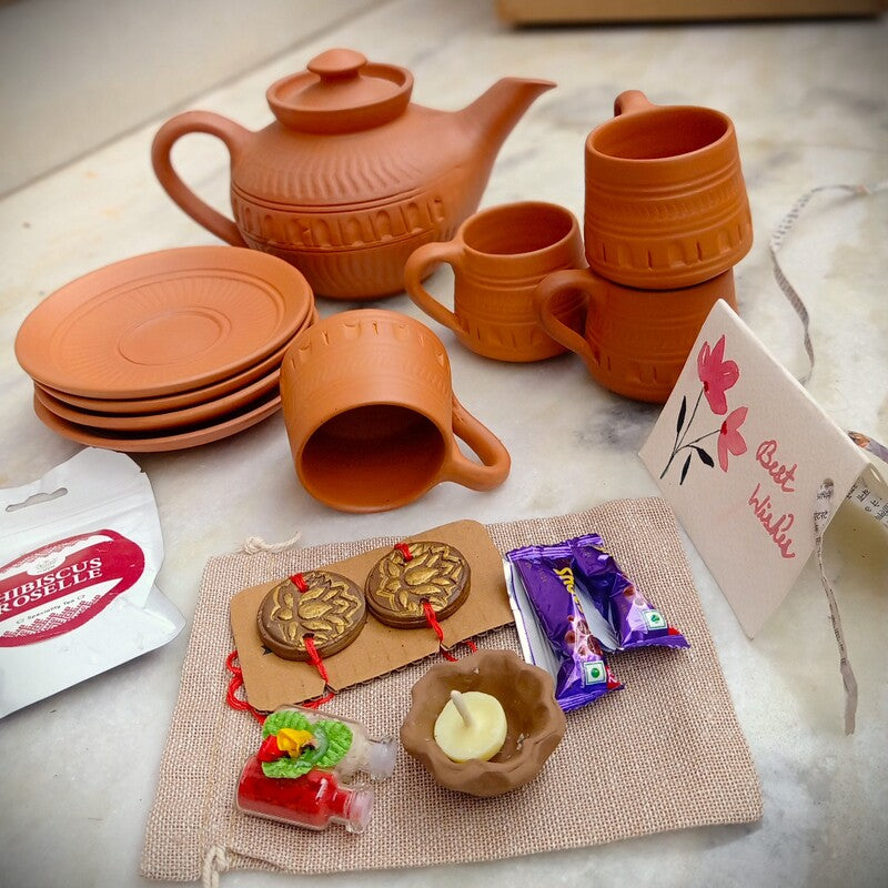 Sustainable Luxury Terracotta Pottery Rakhi Gift Hamper