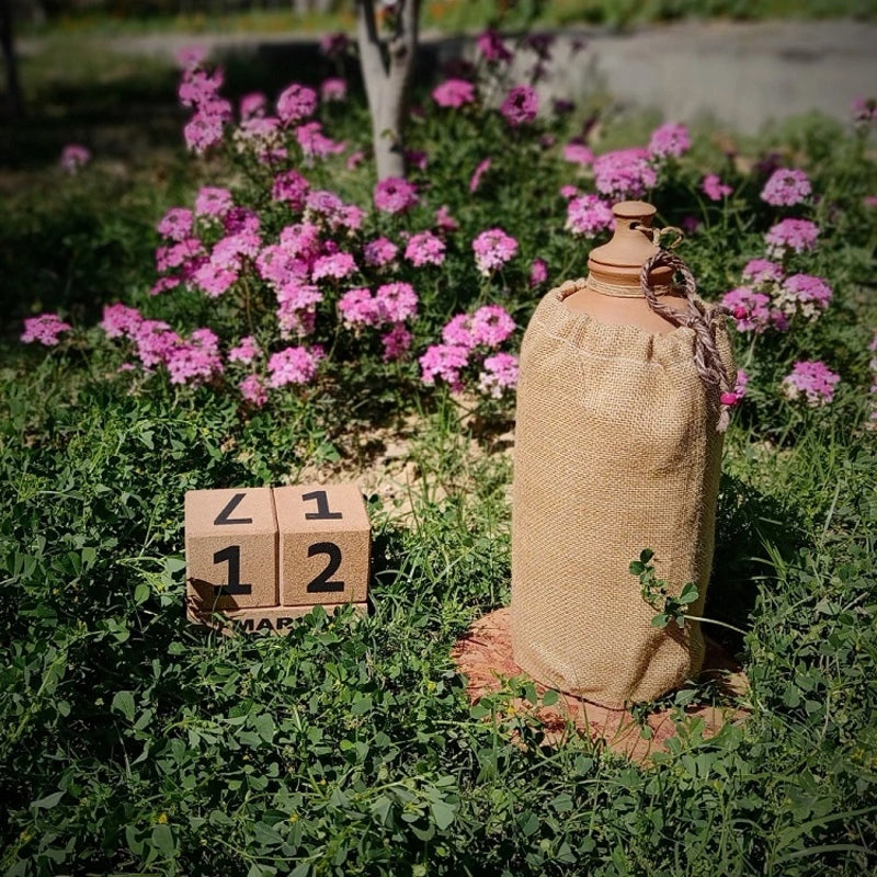 Terracotta "Matka" Water Bottle with Jute Jacket