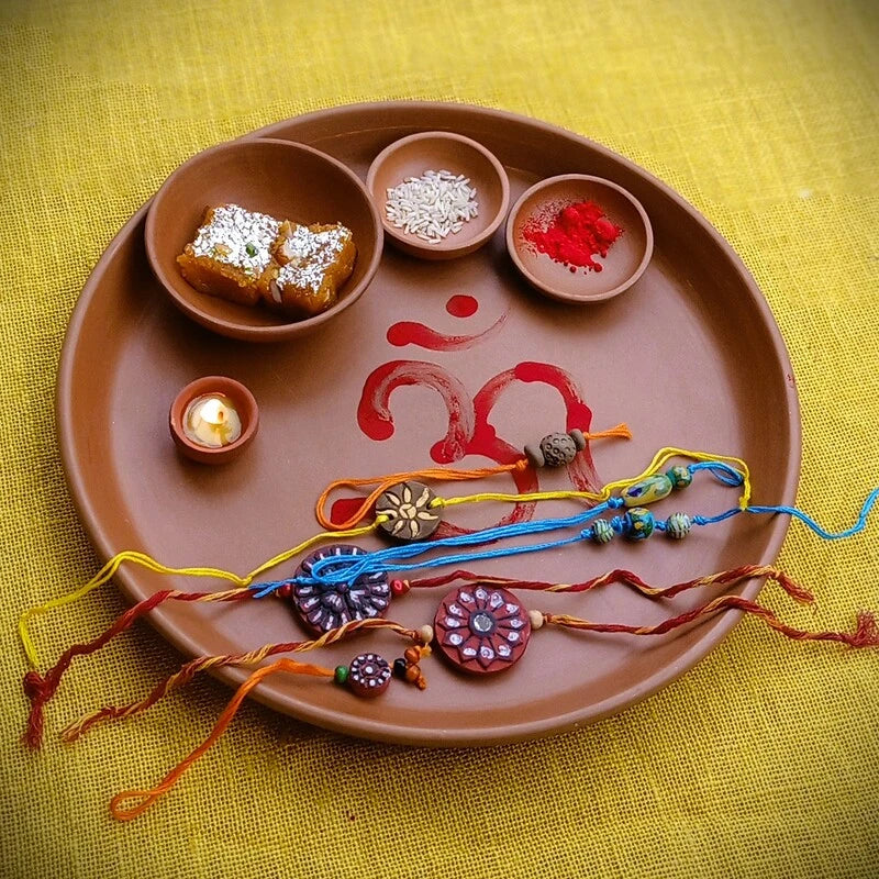 Terracotta Pottery Festive Platter Set