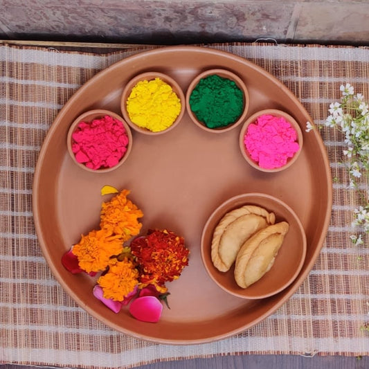 Terracotta Pottery Festive Platter Set