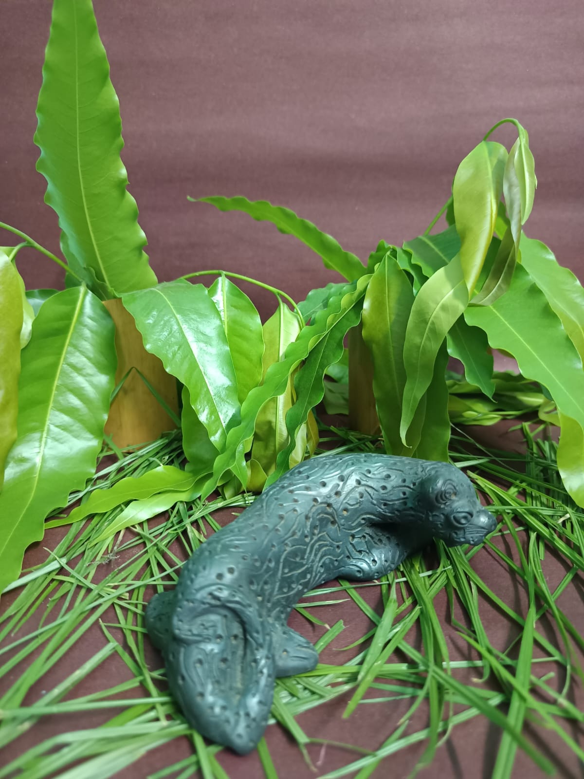 Sawai Madhopur Black Pottery Animal Figurine Tiger Medium