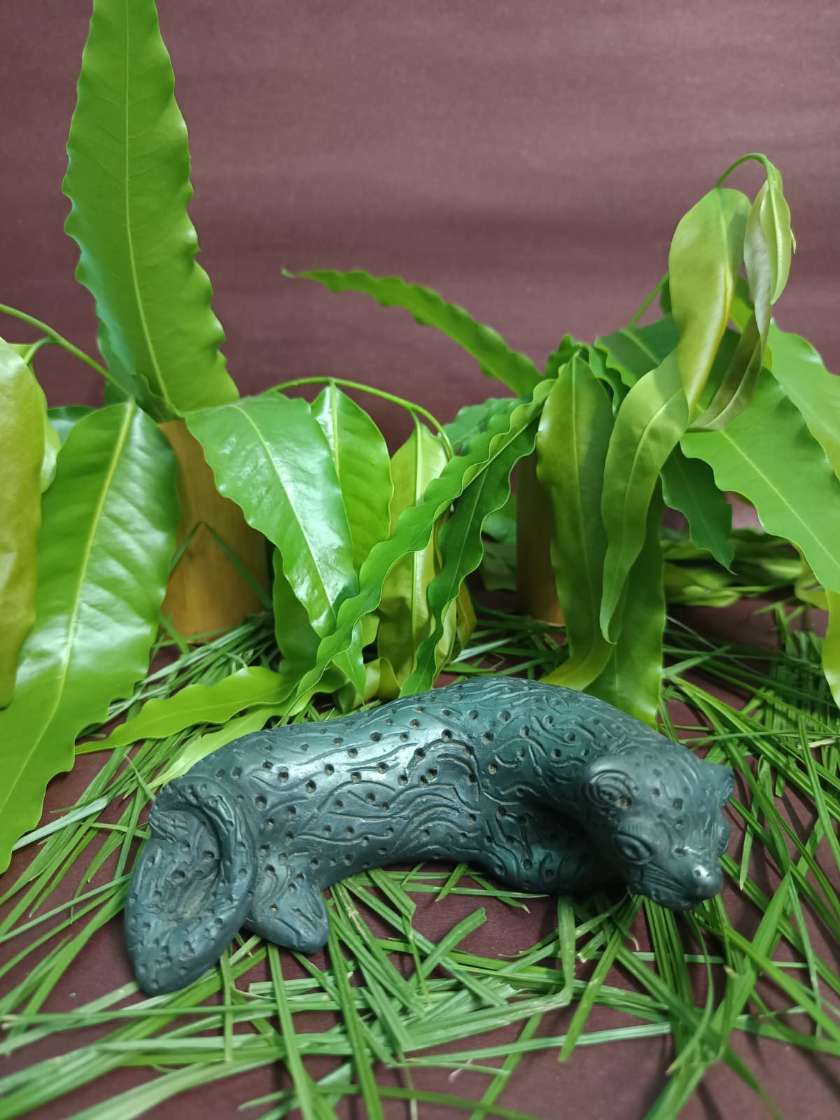 Sawai Madhopur Black Pottery Animal Figurine Tiger Medium