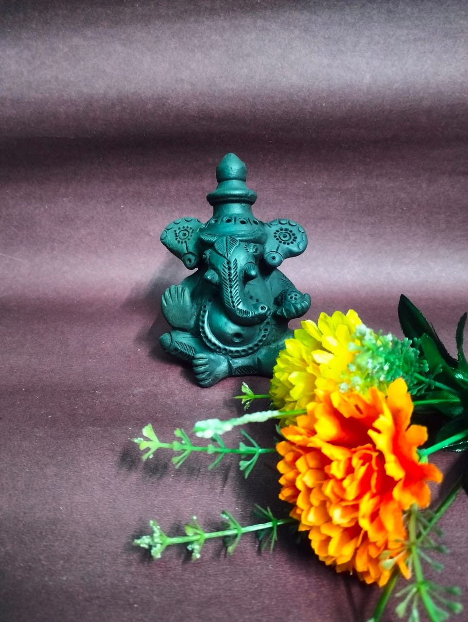 Sawai Madhopur Black Pottery Ganpati Idol