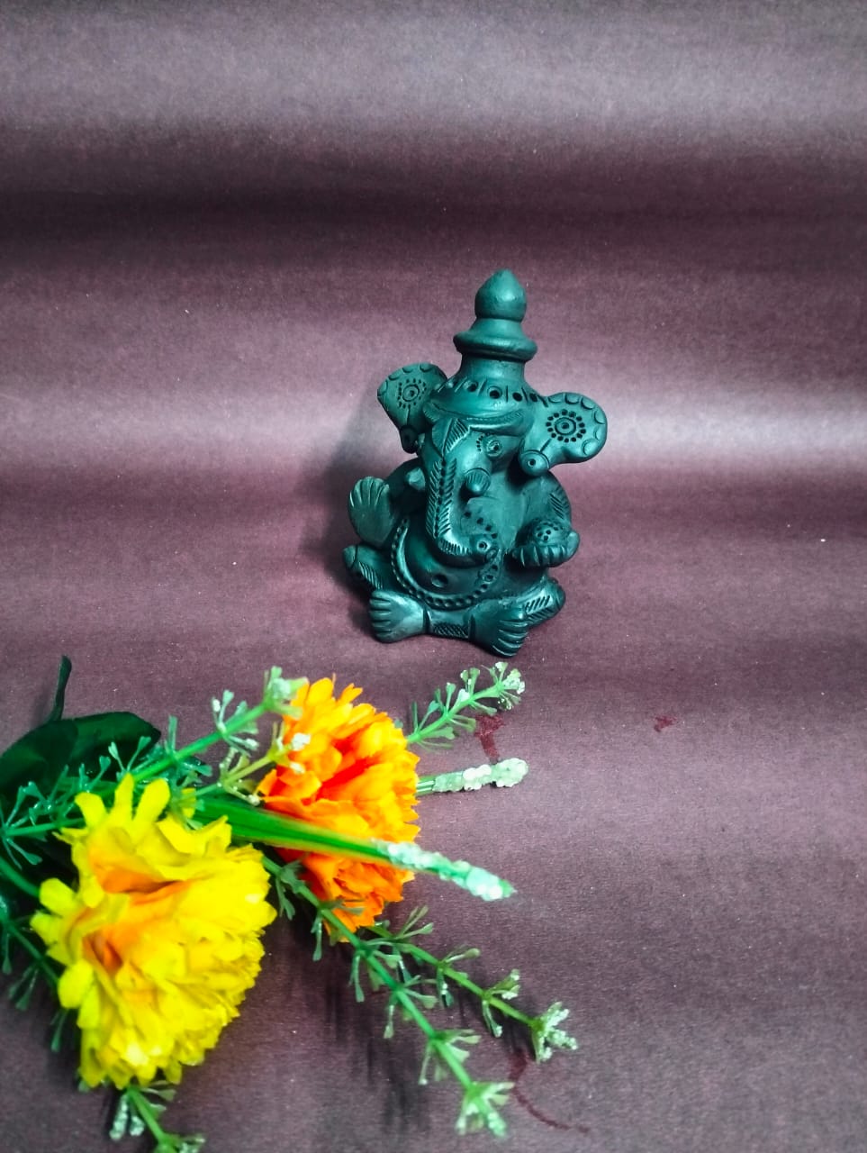 Sawai Madhopur Black Pottery Ganpati Idol