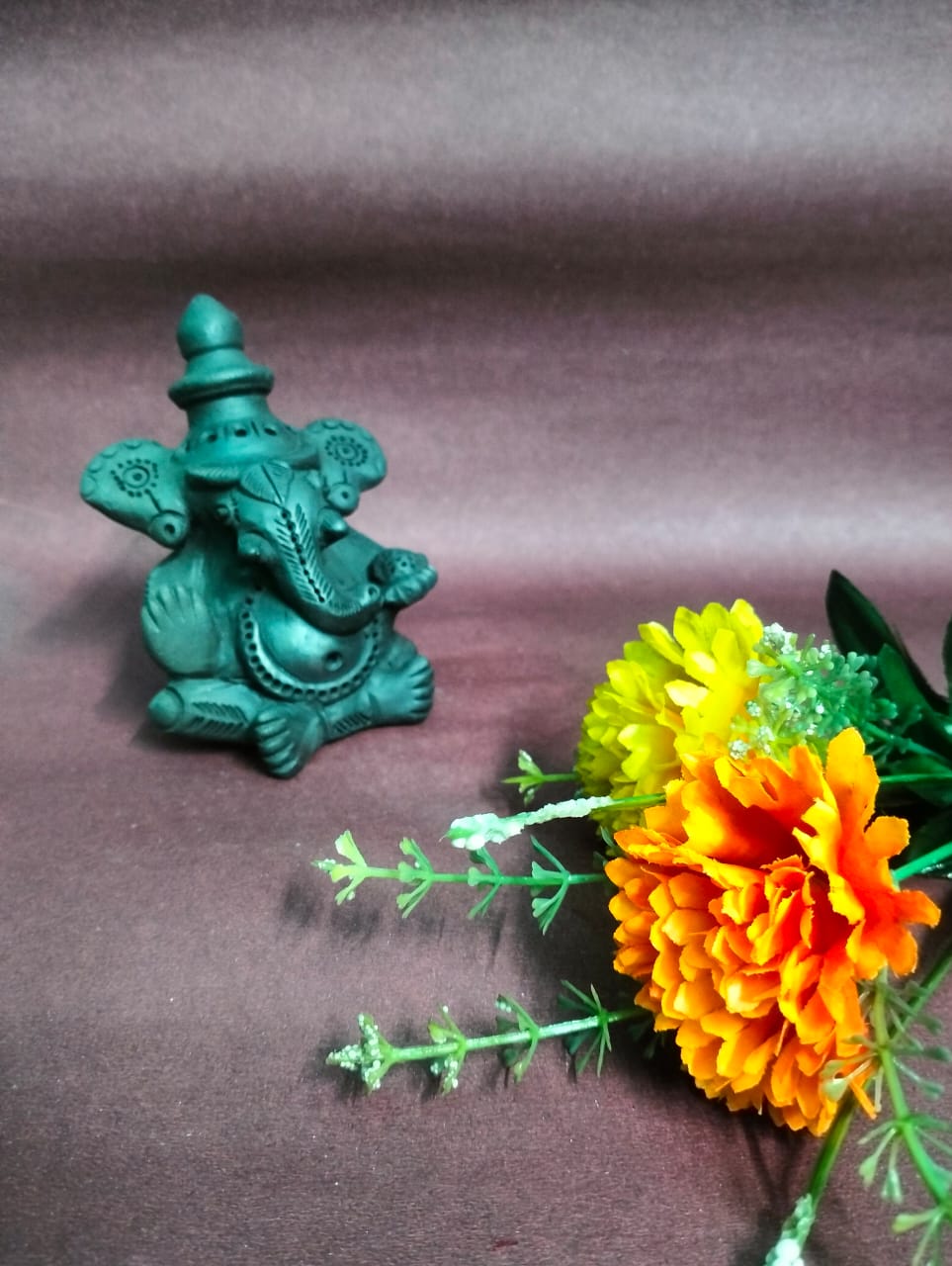 Sawai Madhopur Black Pottery Ganpati Idol