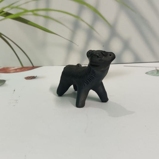 Sawai Madhopur Black Pottery Animal Figurine Tiger Small