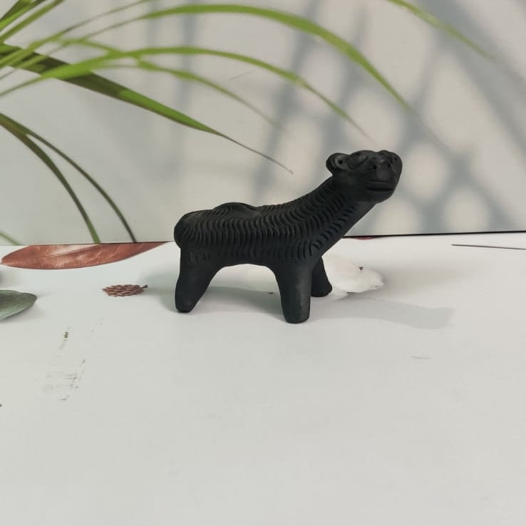 Sawai Madhopur Black Pottery Animal Figurine Tiger Small