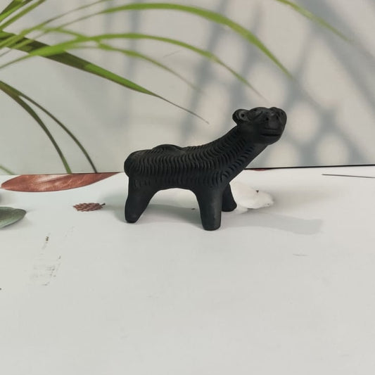 Sawai Madhopur Black Pottery Animal Figurine Tiger Small