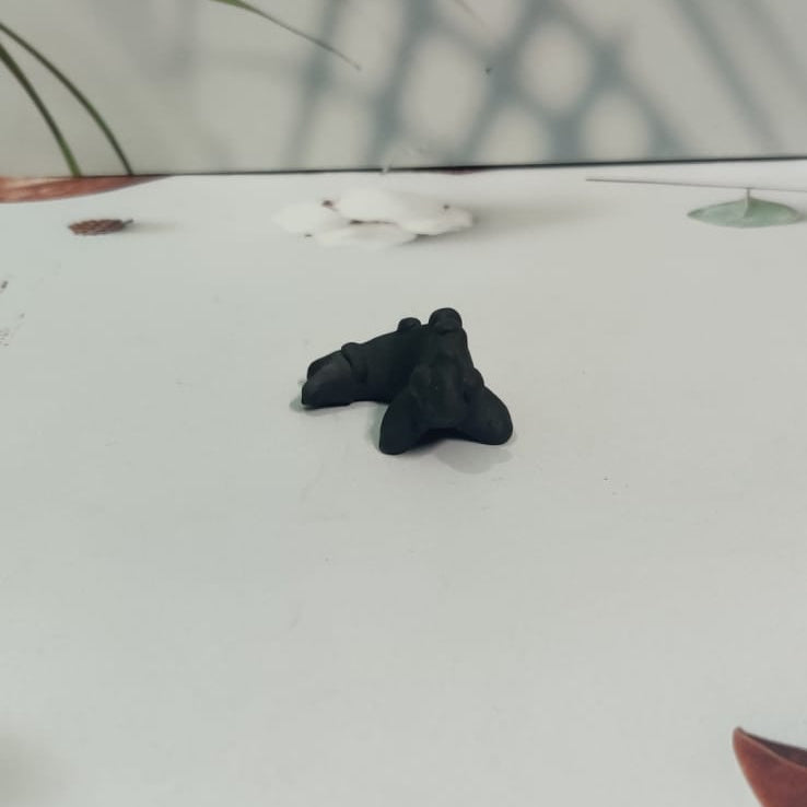 Sawai Madhopur Black Pottery Animal Figurine Small Fish
